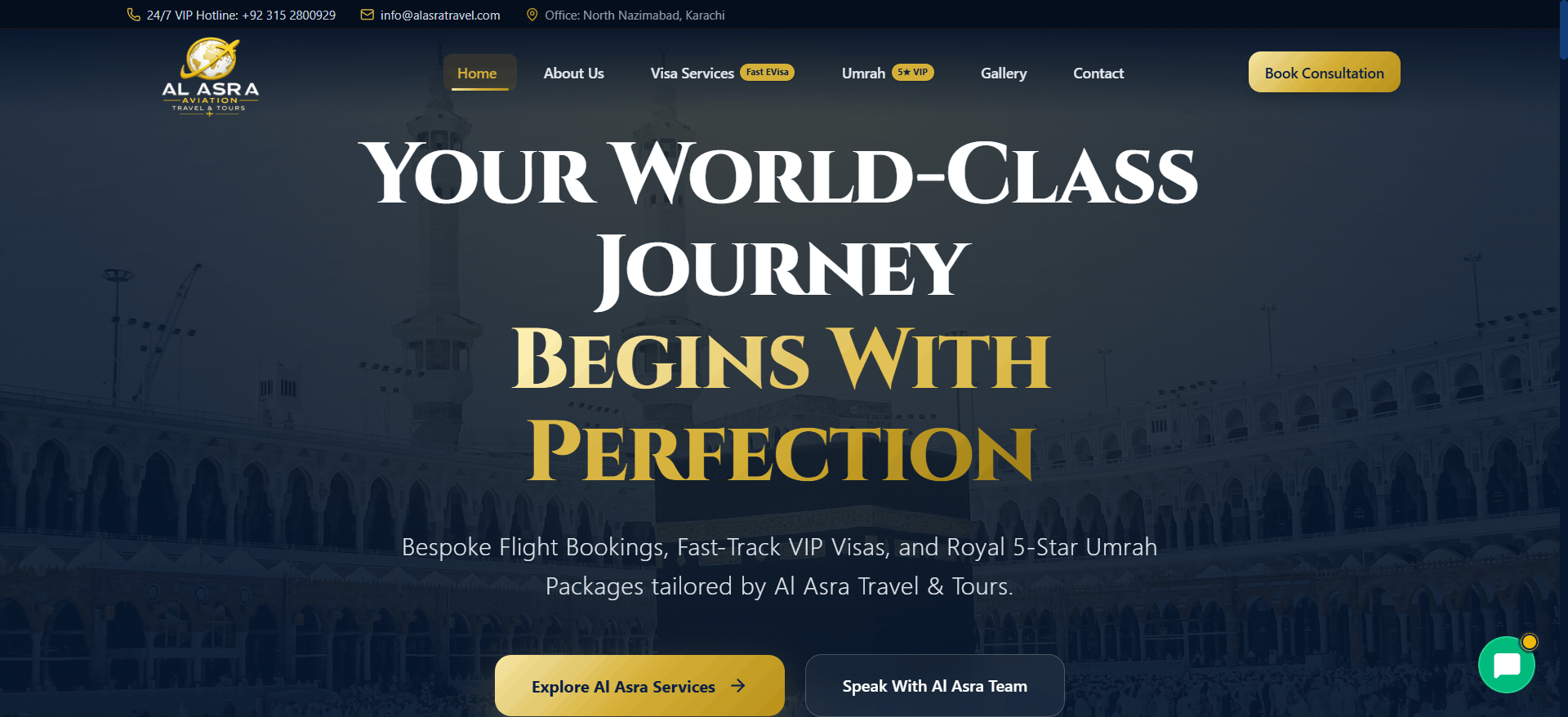 Al Asra Travel Website
