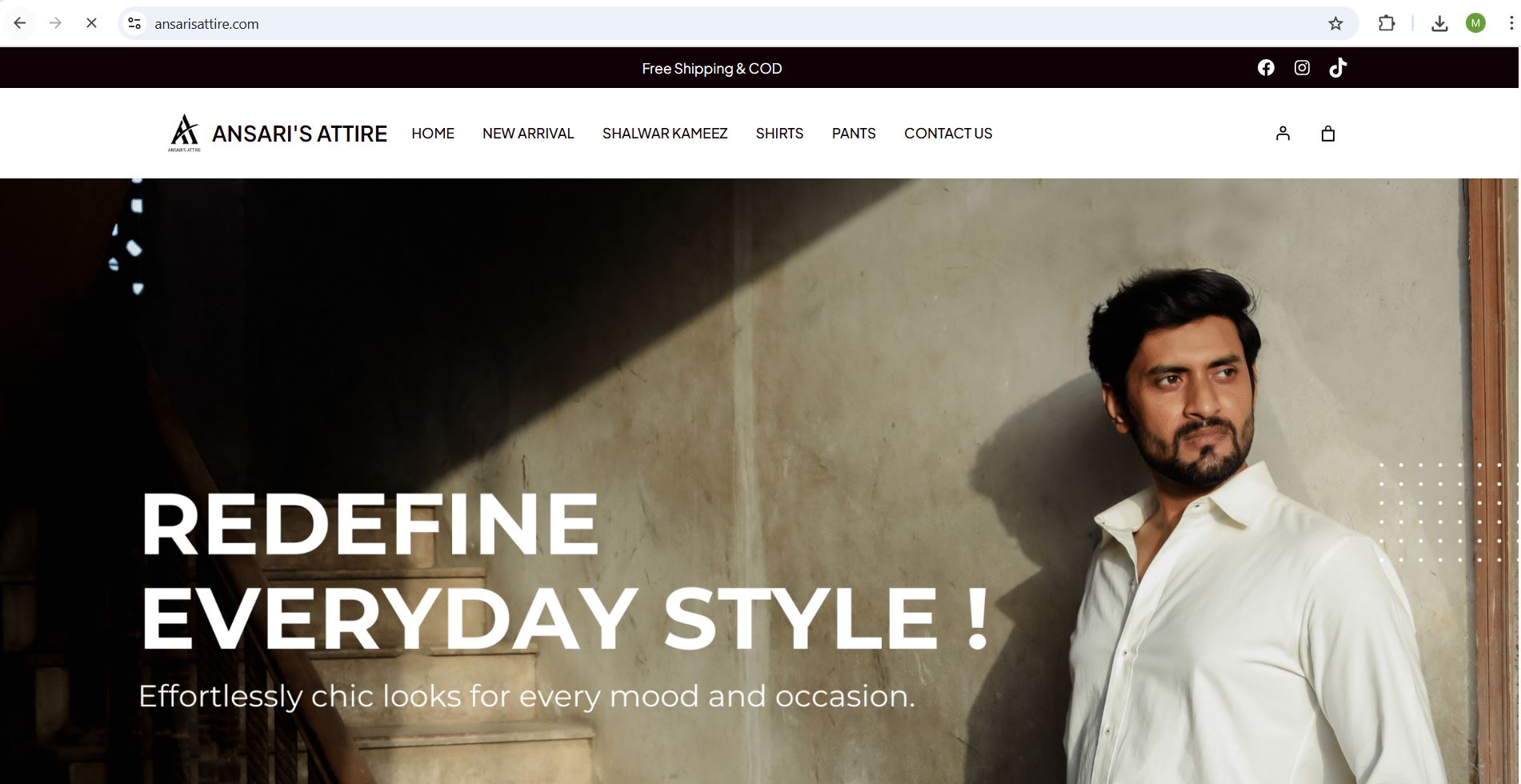 Ansaris Attire Ecommerce Website