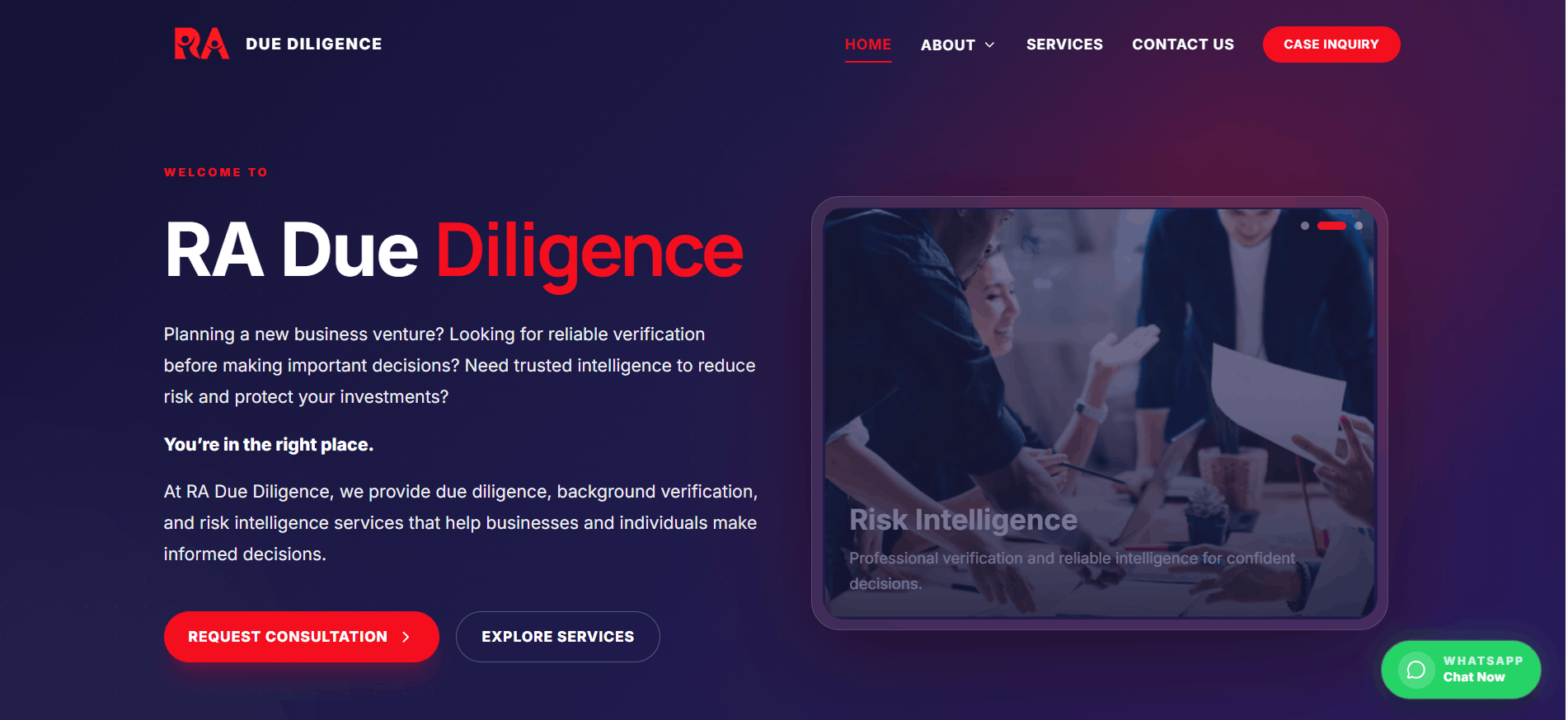 RA Due Diligence Website
